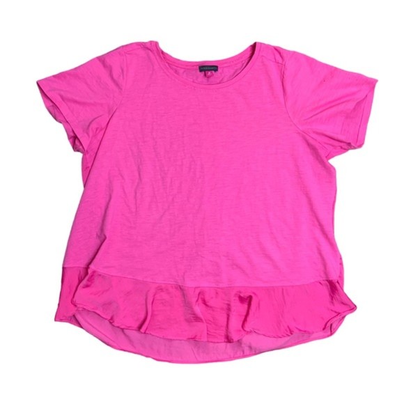 Vince Camuto Womens Plus Size 2X Pink Short Sleeve Crew Neck Solid Knit Top - Picture 1 of 6